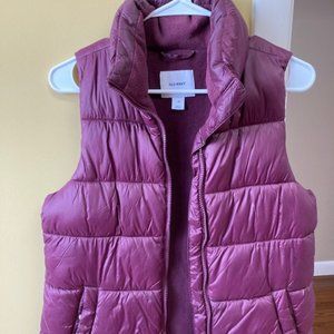 Old Navy Maroon Puffer Vest XS